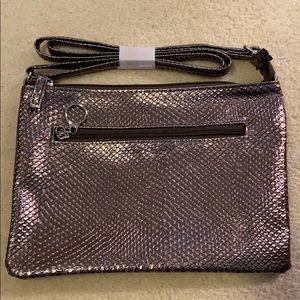 Metallic cross body purse